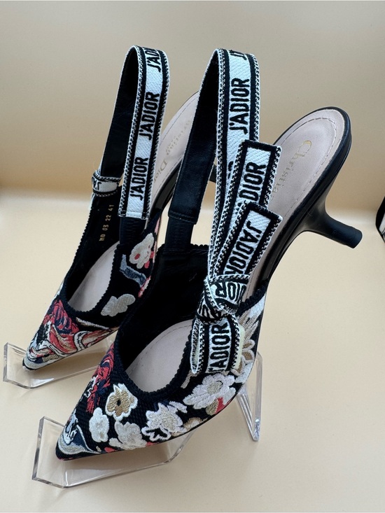 Dior Shoes - Christian Dior J’Adior Embroidered Floral Slingback Heels Pumps EU 41